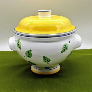 Vintage Herend Village Pottery Hand-Painted Vegetable Tureen Bowl